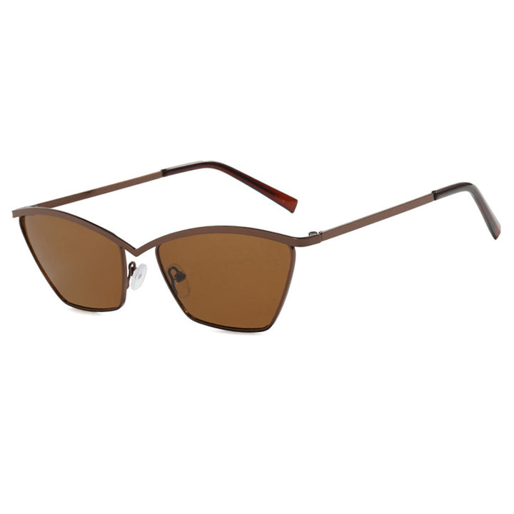 Dame mode Cat-Eye solbriller med elegant metallramme Skanto