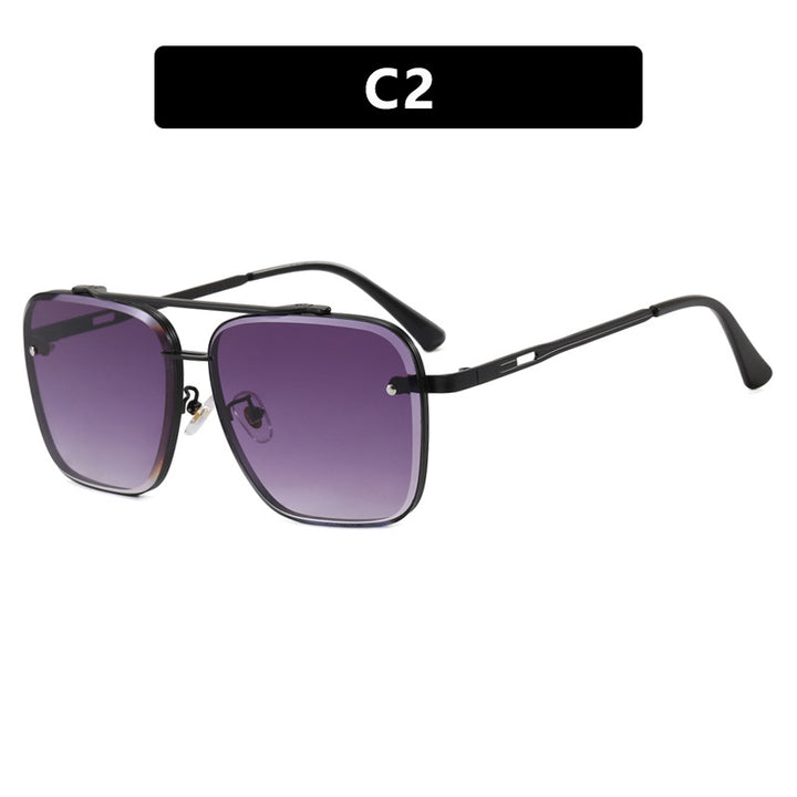 Dame kvadratisk solbrille med beskyttende glass og moderne metallramme Skanto