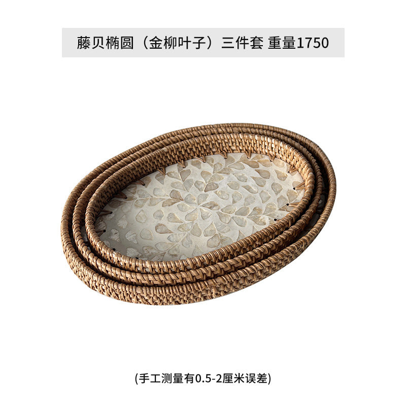 Dame Elegant Serveringsfat-set laget av håndvevd naturmateriale Skanto