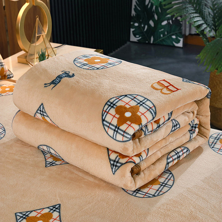Kvinnelig Elegant Snuggle Blanket laget av Myk Strikk med Geometrisk Mønster Skanto