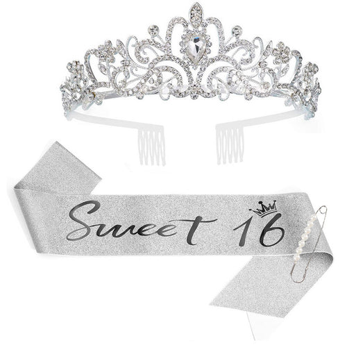 Dame Glamourøs Tiara med strassdekorert design Skanto