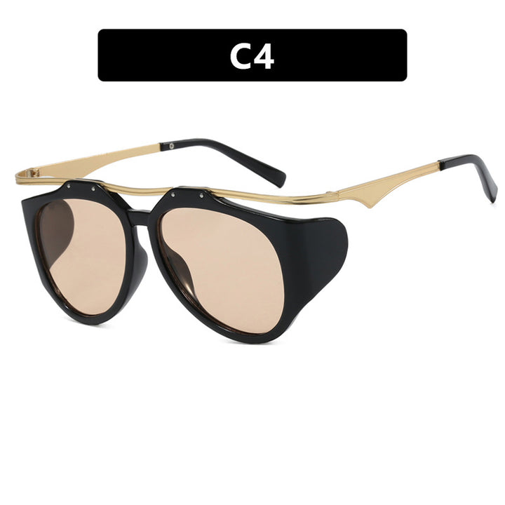 Dame Cat-Eye solbriller med unikt design og beskyttende glass Skanto
