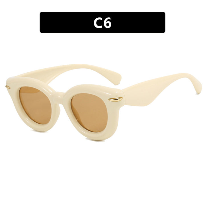 Dame Cat-Eye solbriller med ekstravagant ramme og beskyttende UV-beskyttelse Skanto