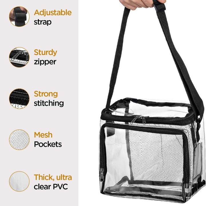 Transportbag av gjennomsiktig materiale med nettfelt Skanto