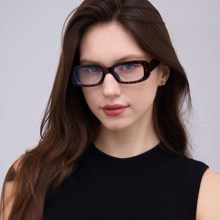 Dame kvadratiske briller med moderne acetatramme Skanto