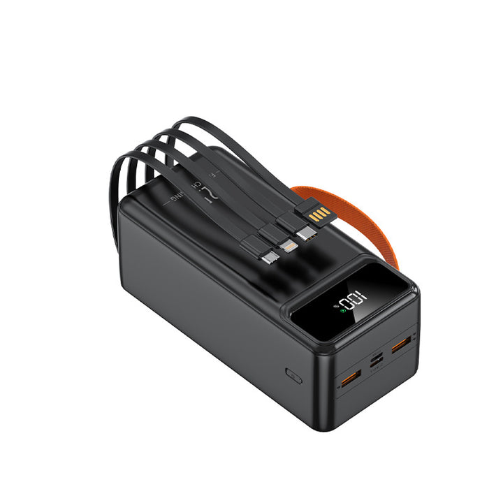 Høyytelses powerbank med integrert kabelopprulling Skanto
