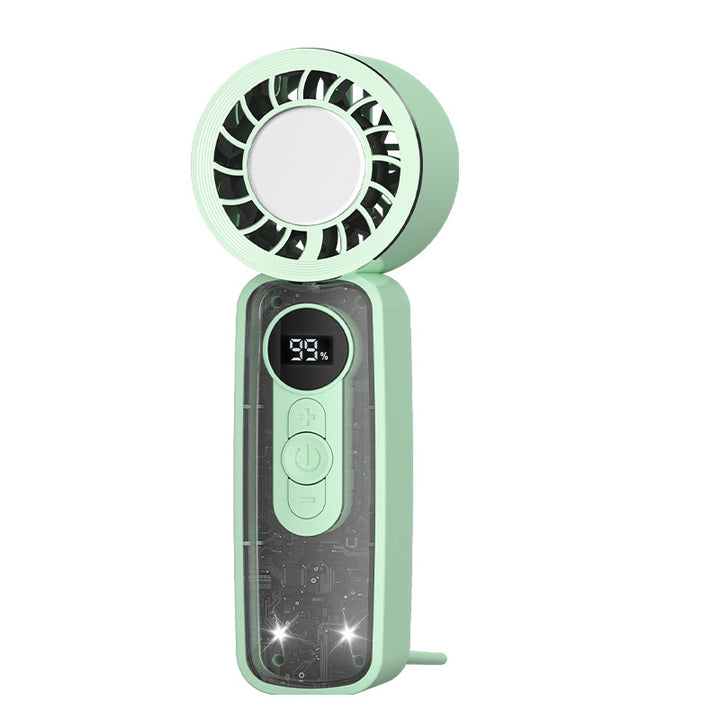 Unisex Bærbar Mini-Dual-Vifte med LED-skjerm og USB-lading Skanto