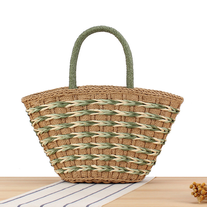 Basket bag with decorative woven design Skanto