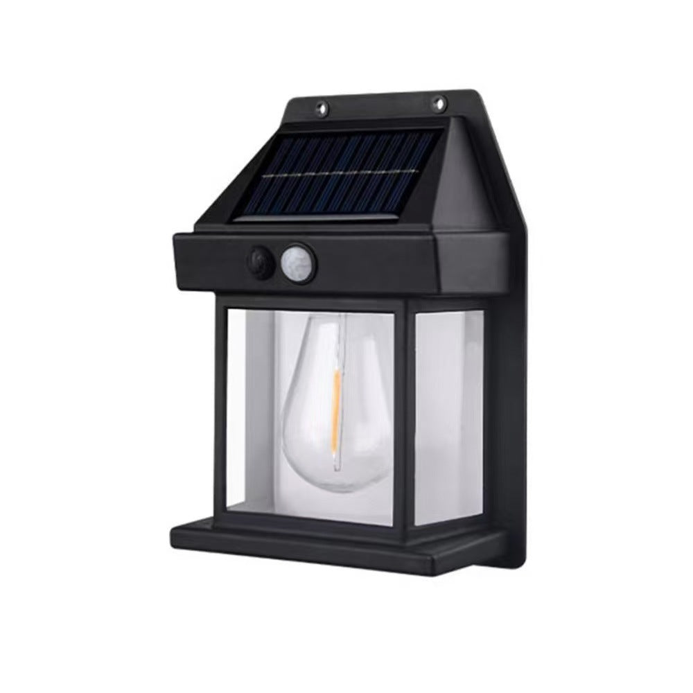 LED Solar Vegglampe Med PIR Bevegelsessensor Og Klare Glasspaneler Skanto