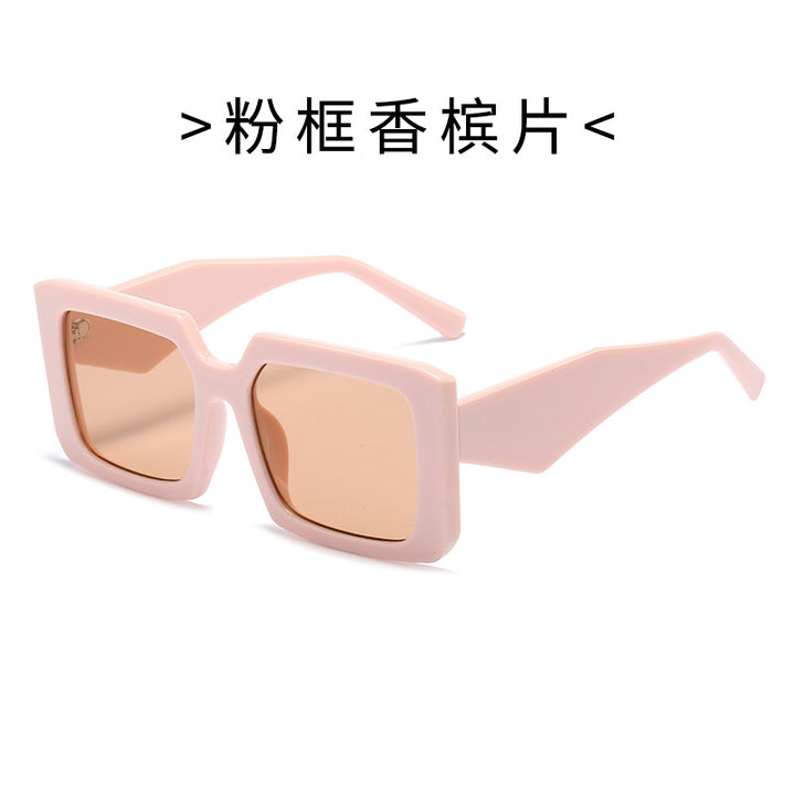 Dame Geometrisk Solbrille med bred ramme Skanto