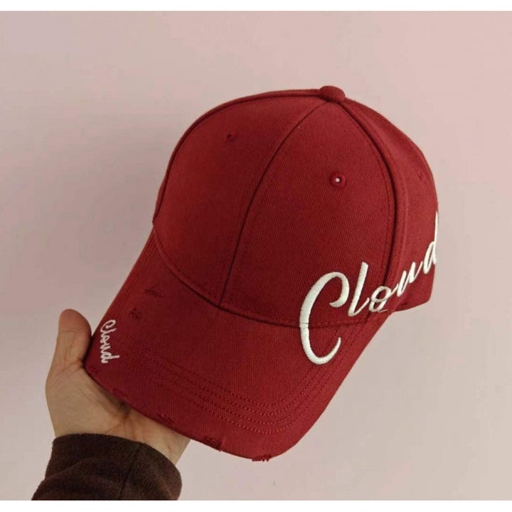 Kvinne Slitt Bomull Baseball Caps med Skript Design Skanto