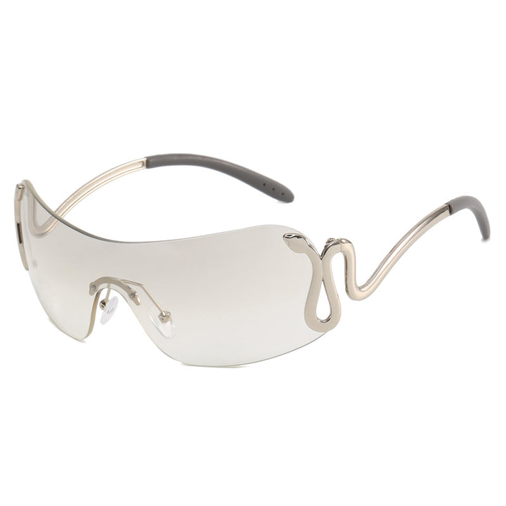 Damer futuristisk sportssolbrille med lekent design Skanto