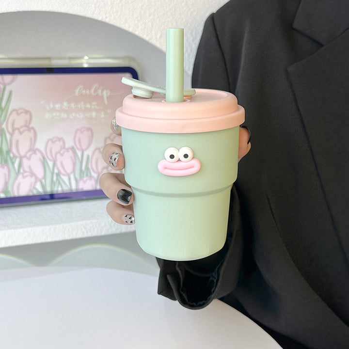 Damen Praktische Trinkbecher mit lustigem Gesicht Skanto