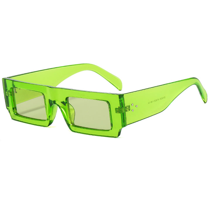 Dame statement solbrille med kvadratisk ramme og futuristisk design Skanto