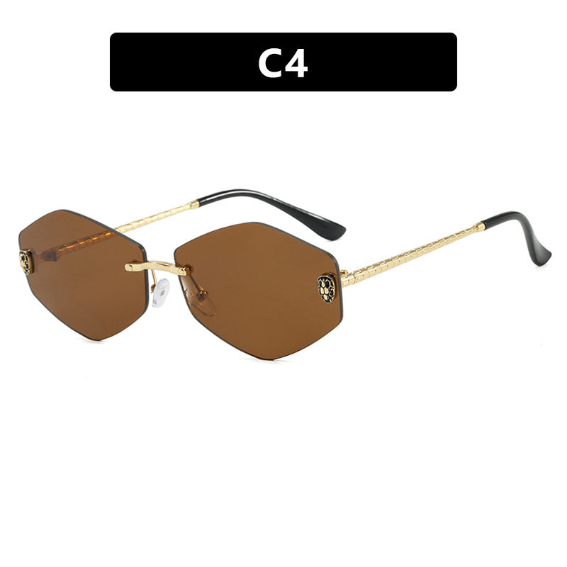 Dame geometrisk solbrille i moderne design med elegant metallramme Skanto
