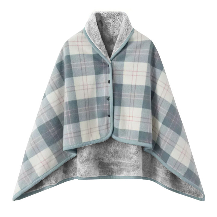 Damer elegant og komfortabel fleece poncho teppe Skanto
