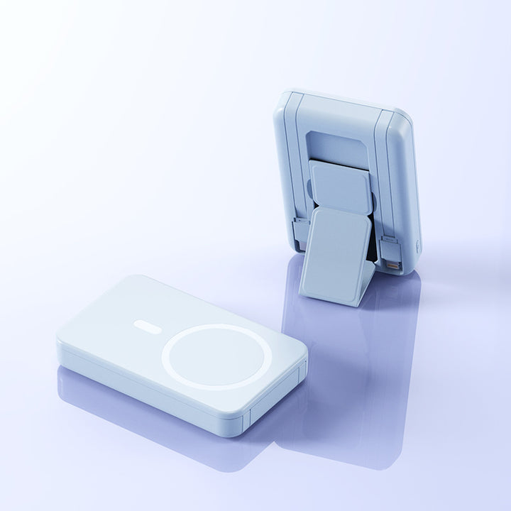 Bærbar Trådløs Powerbank med Integrert Stativ Skanto