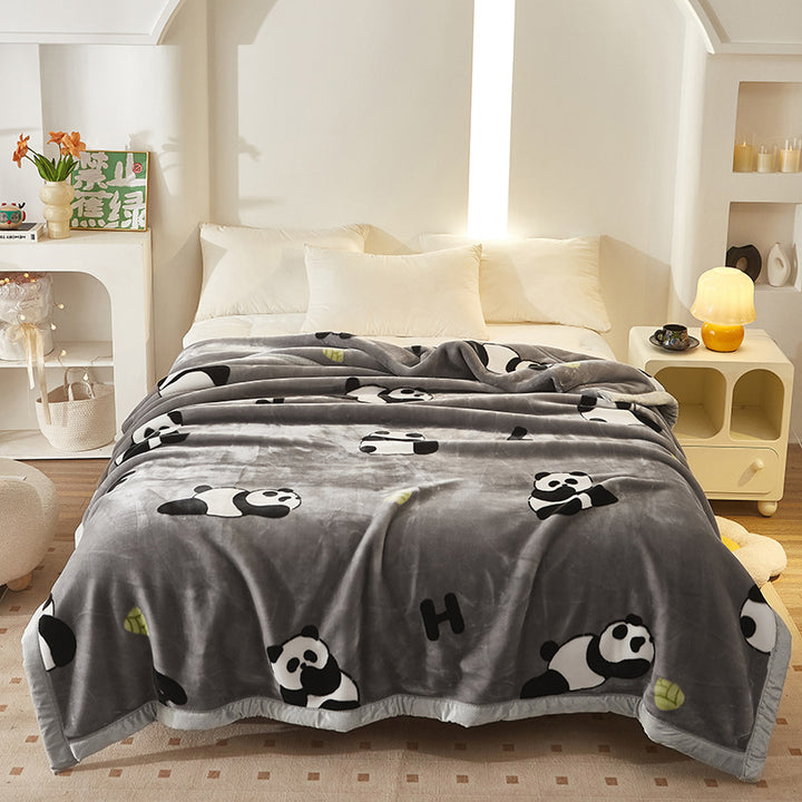 Damer Koselig Fleece-teppe med dyremotiv Skanto