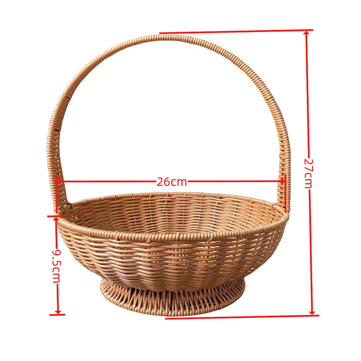 Dame håndlaget rattan kurv med håndtak Skanto