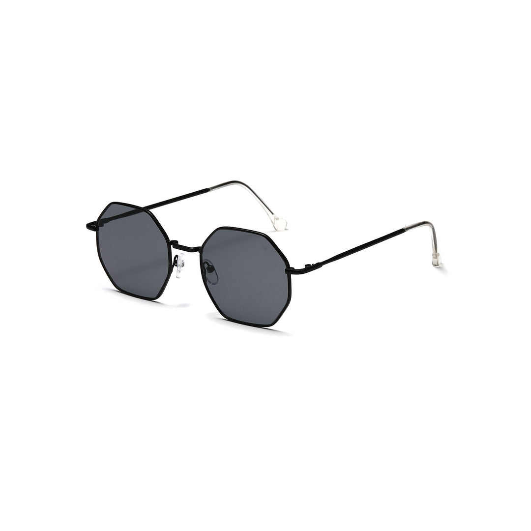 Dame oktagonal solbrille med elegante metallaksenter Skanto