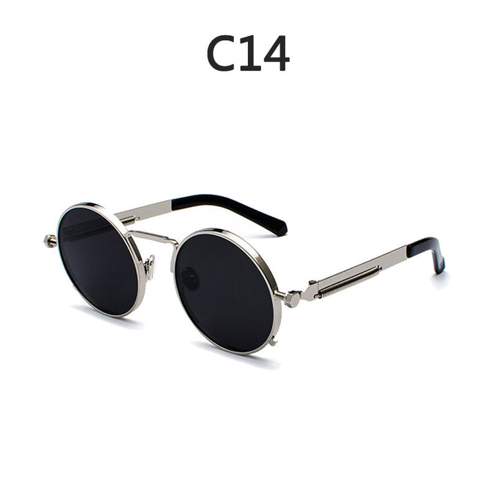Dame Runde Metall-solbrille med speilte linser Skanto