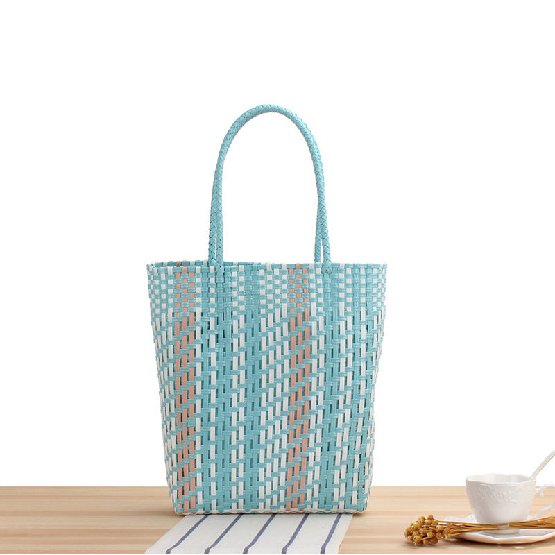 Braided shopper with colorful design Skanto