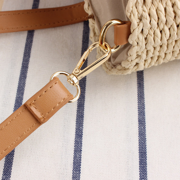 Elegant Flettet Crossbody Bag med Læderhåndtag Skanto