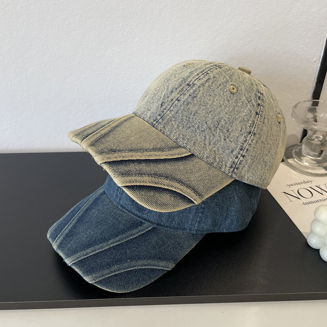 Kvinnenes vintage slitt denim baseball caps Skanto