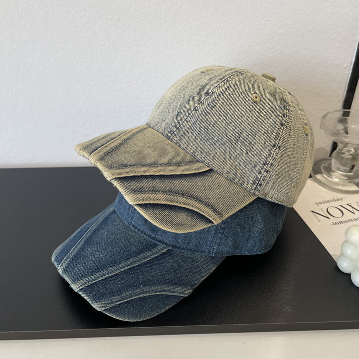 Kvinnenes vintage slitt denim baseball caps Skanto