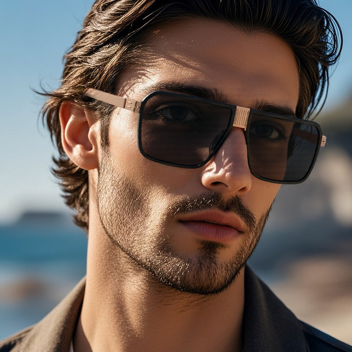 Dame moteriktig solbrille i moderne, firkantet design Skanto