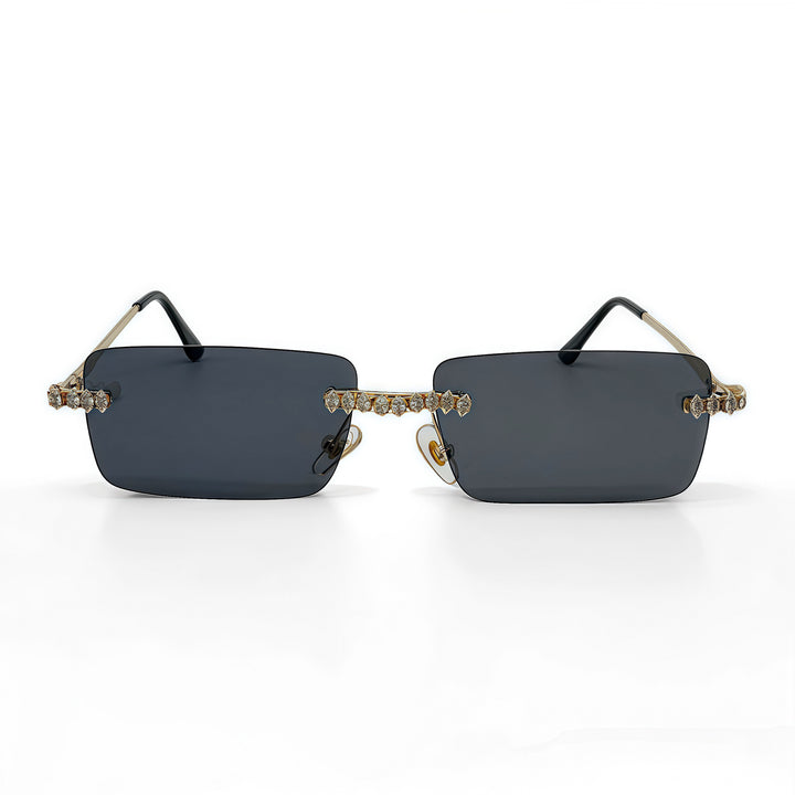 Dame Fashionable solbriller i ekstravagant design med glitrende ramme Skanto