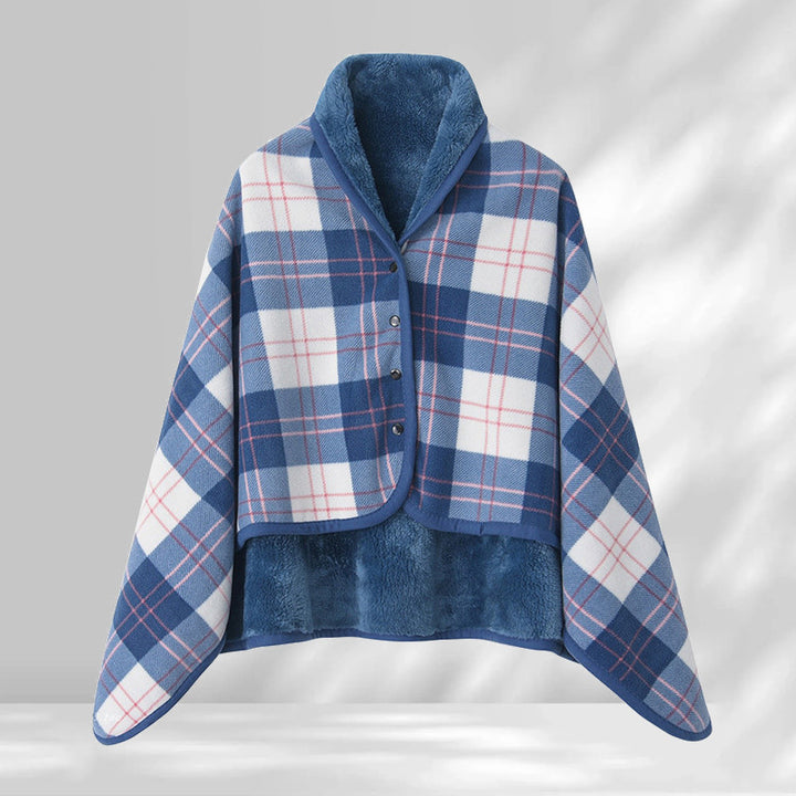 Dame elegant varmholdende Poncho-teppe Skanto