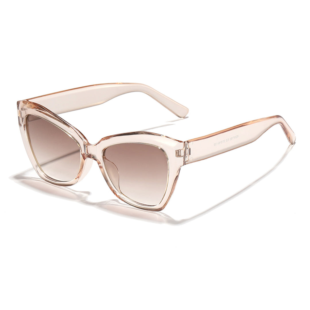 Dame Cat-Eye solbriller med stilfullt gjennomsiktig ramme Skanto