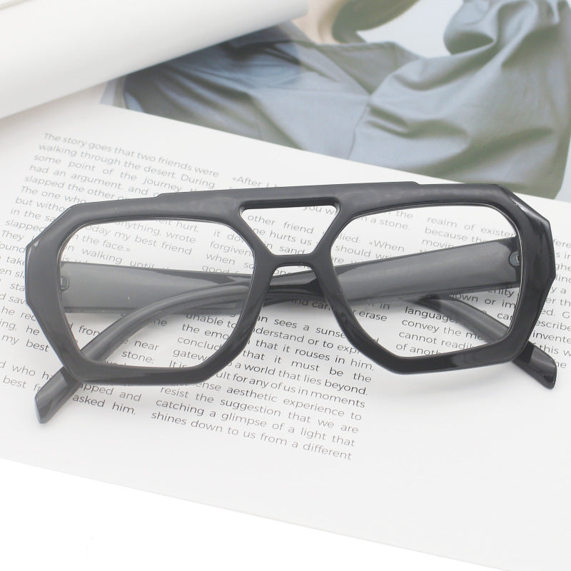 Dame fashionable sekskantet brille Skanto