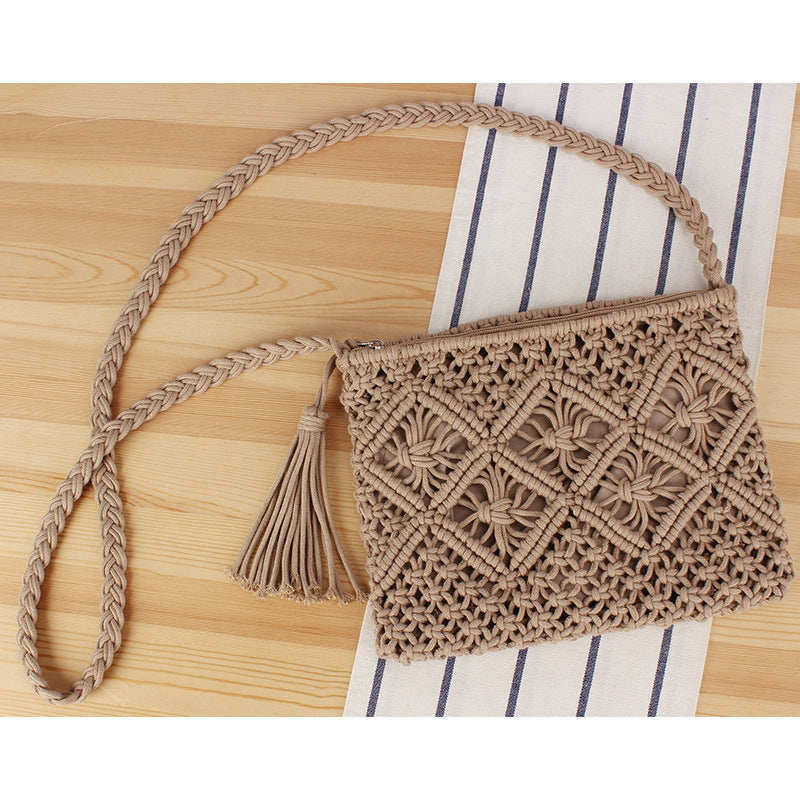 Hand-manipulated macrame shoulder bag Skanto
