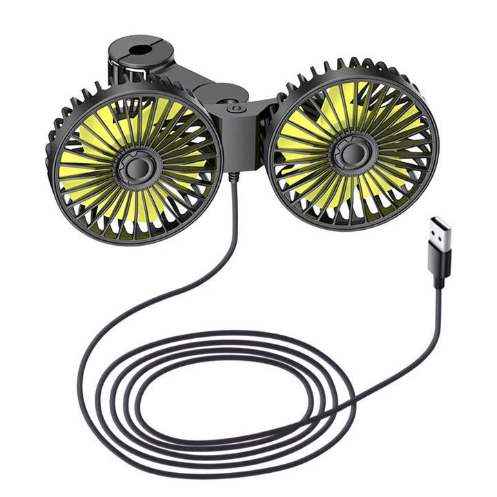 Unisex Justerbar Dual-Head Bil Air Circulator Skanto