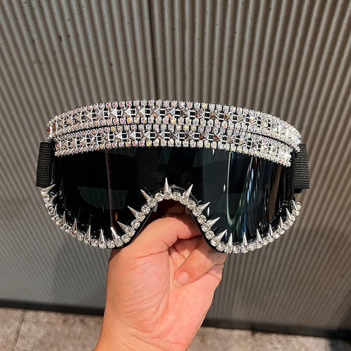Dame Skisko briller med ekstravagant rhinestone-design Skanto
