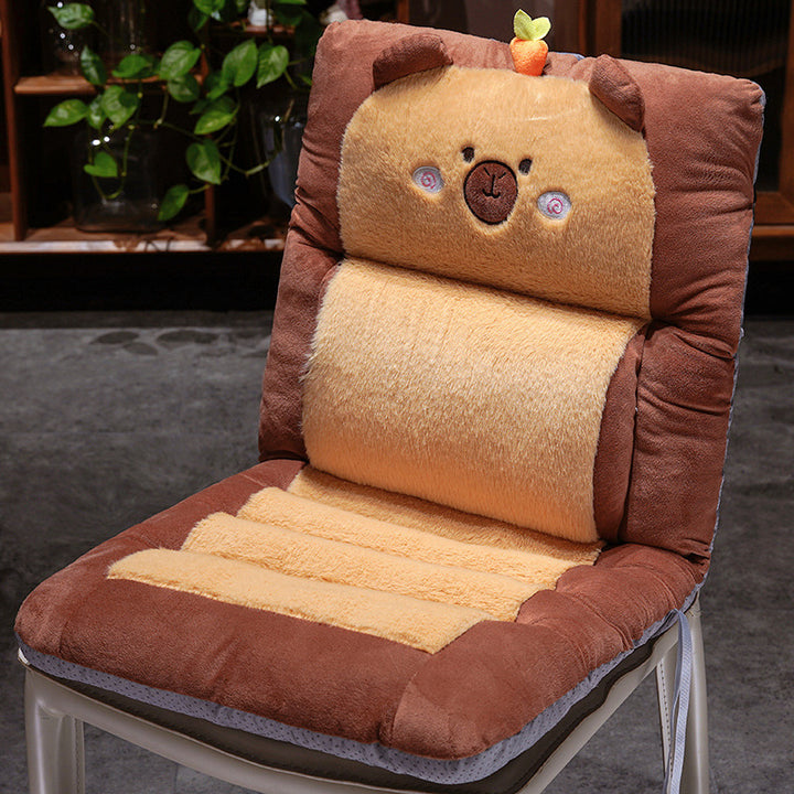 Plush sittepute med gledelig fruktmotiv Skanto
