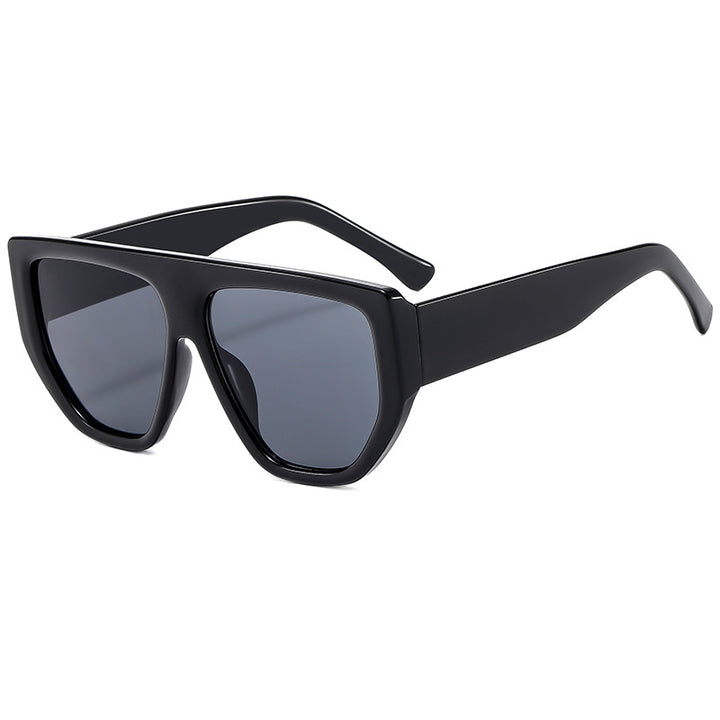 Dame oversized solbriller med stilige geometriske rammer Skanto