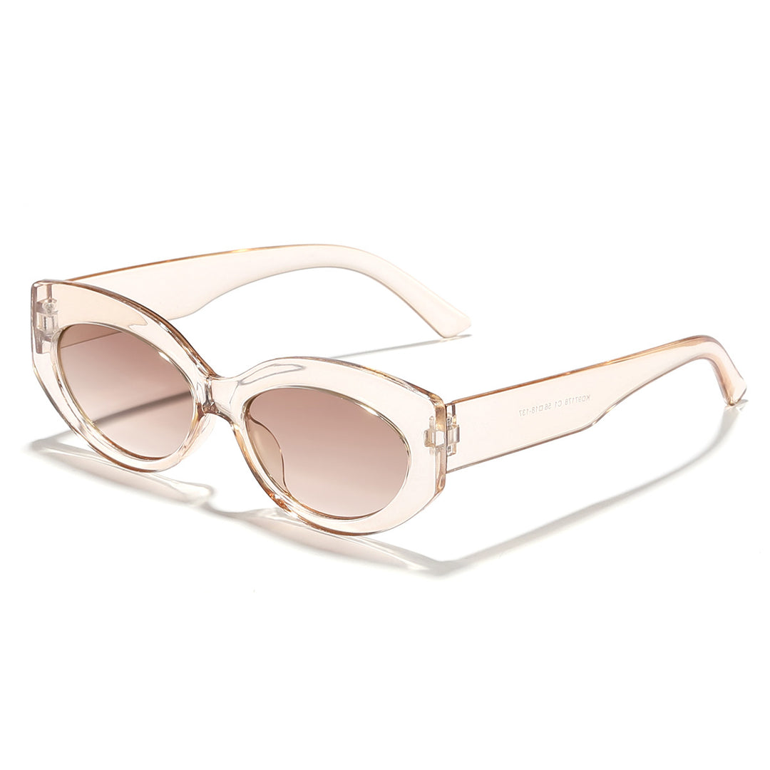Dame Cat-Eye solbriller med lekent gjennomsiktig design Skanto