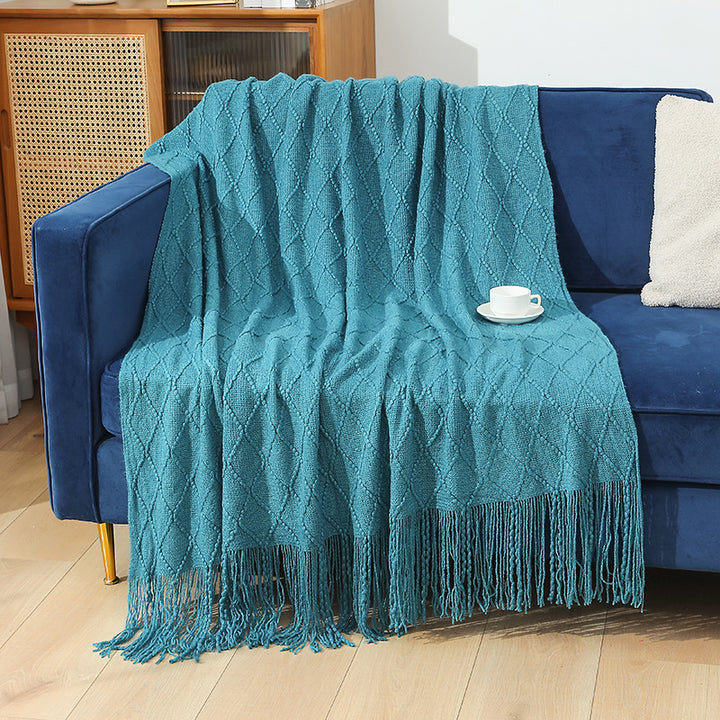 Damer cozy strikket teppe Skanto