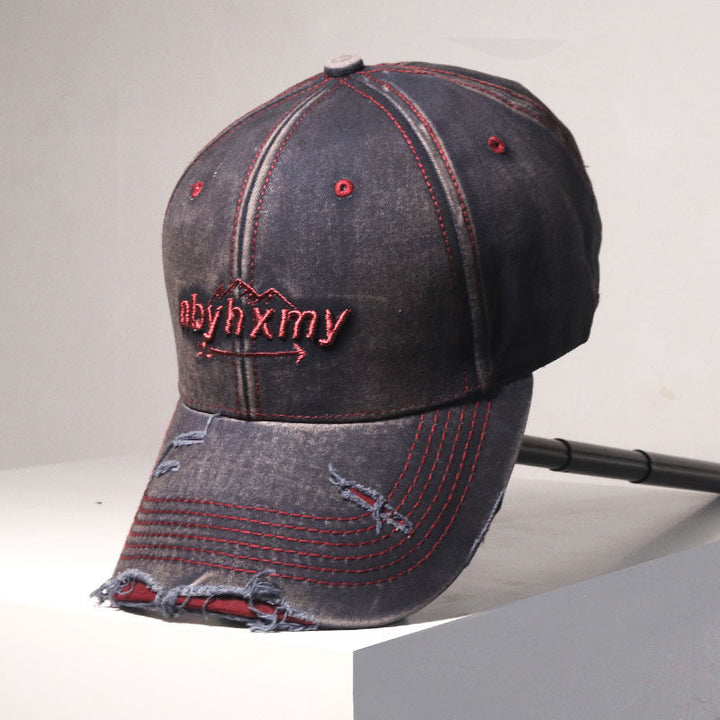 Herre Vintage Slitt Denim Baseball Caps Skanto