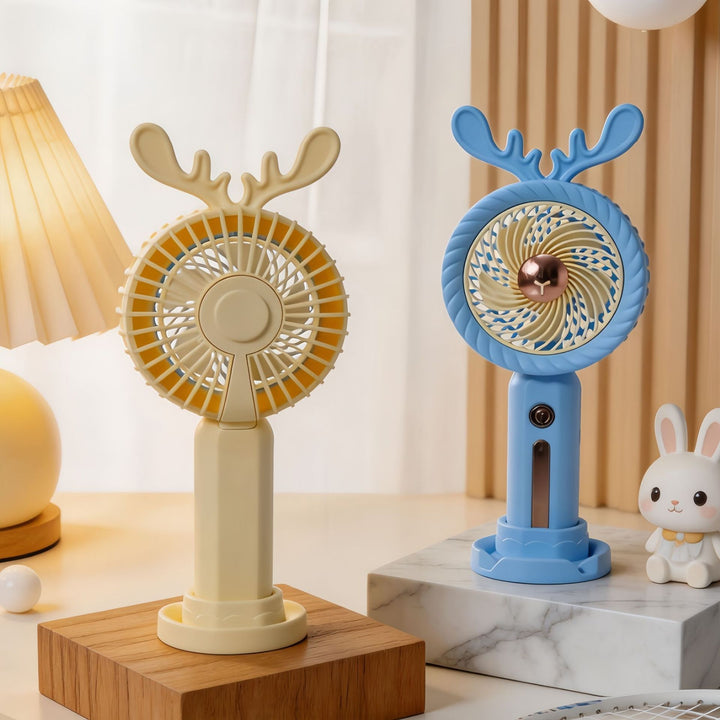 Dame Bærbar Håndvifte med Kreativ Gevirdesign Skanto