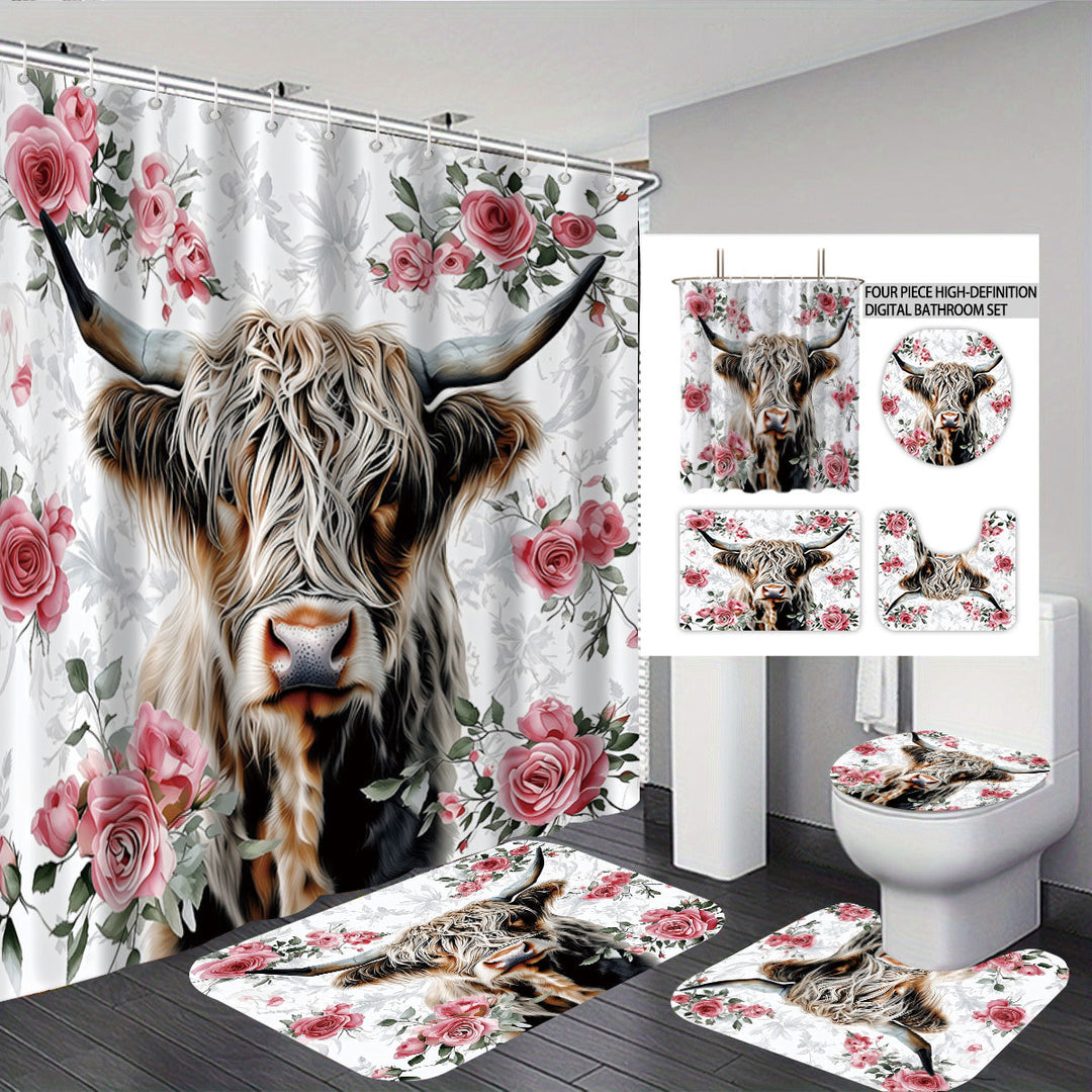Kunstnerisk Highland Cow Badsett Skanto