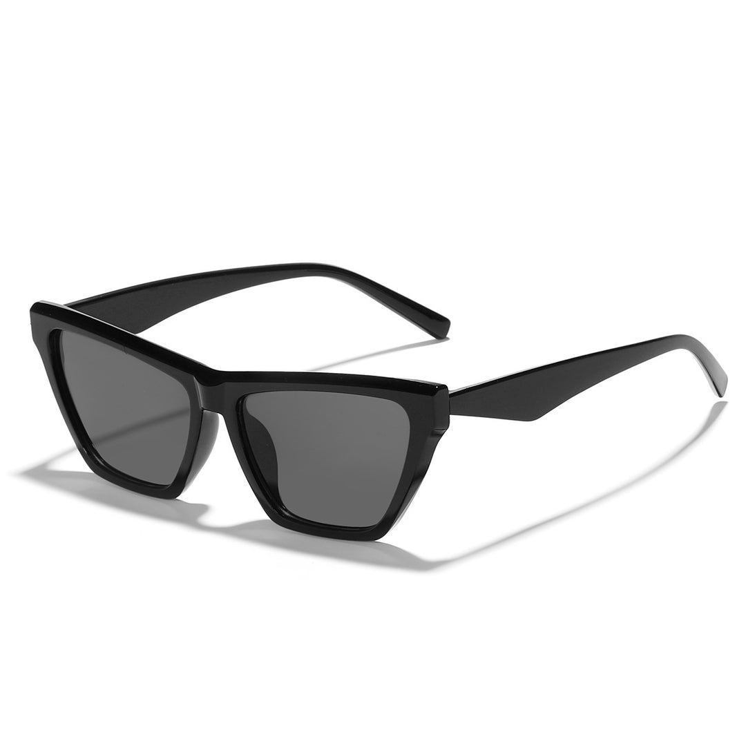 Dame designer solbrille med stilfull transparent ramme og UV-beskyttelse Skanto
