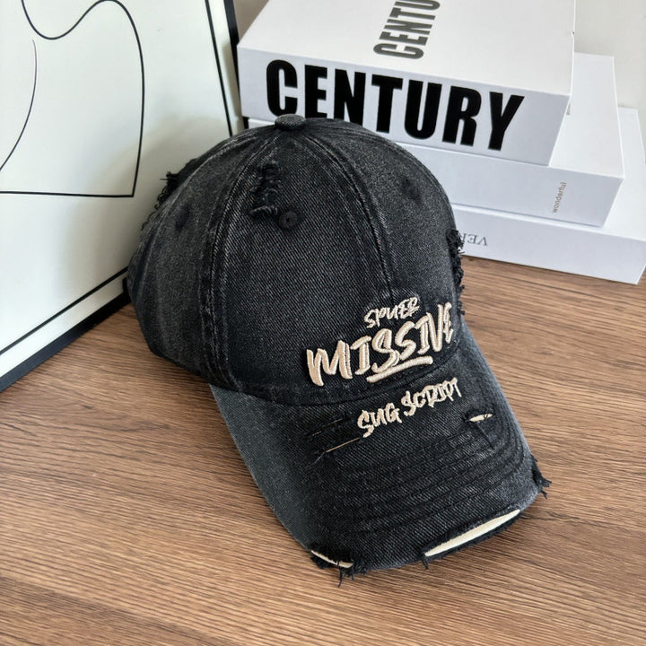 Kvinne Slitt Denim Justerbar Baseball Caps Skanto