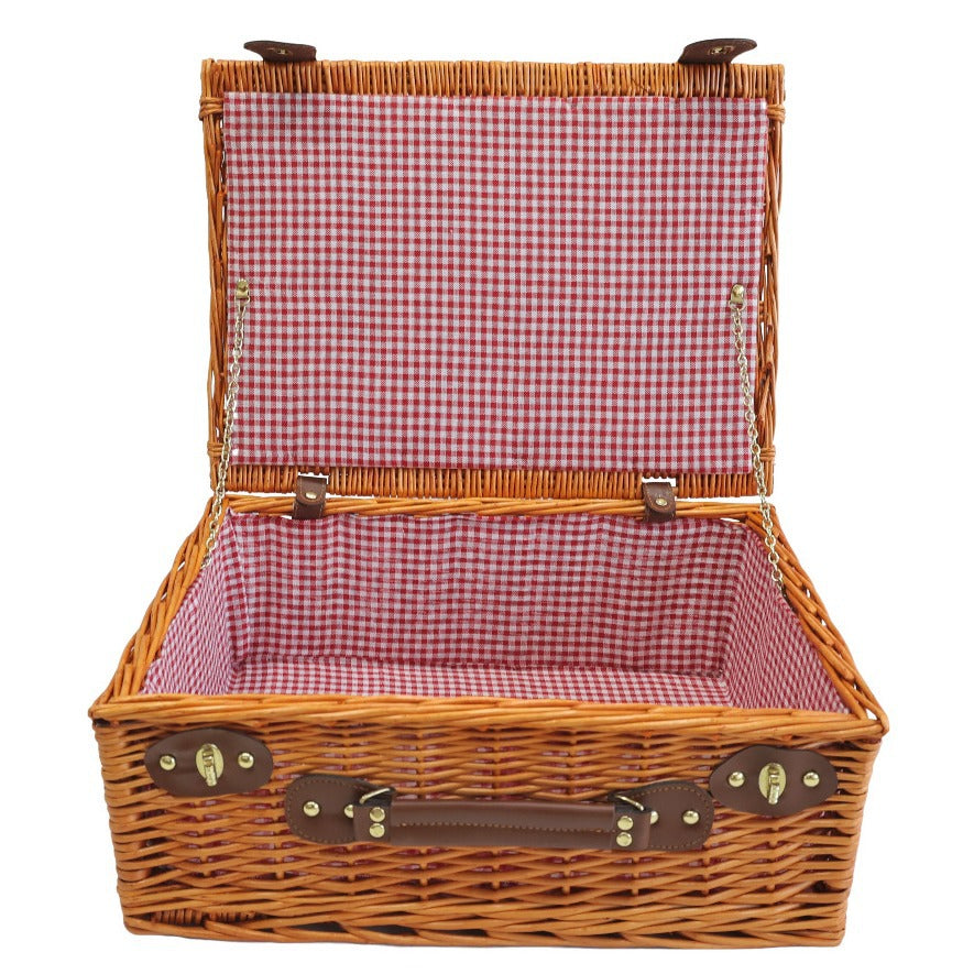 Dames piknikkurv med aftagelige rum og klassisk gingham-mønster Skanto
