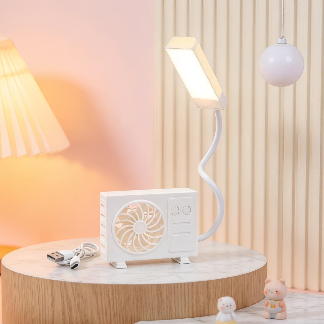 Dame bordlampe med integrert USB-vifte Skanto