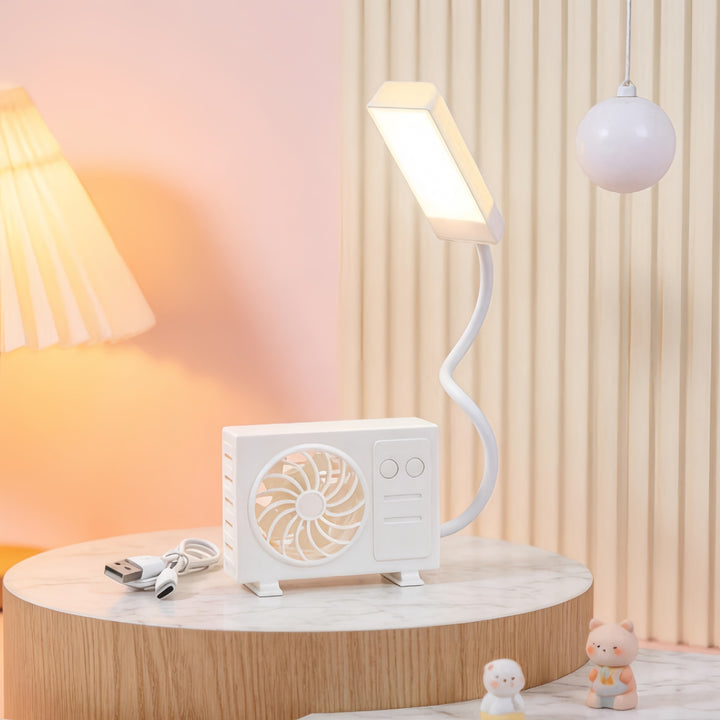 Dame bordlampe med integrert USB-vifte Skanto