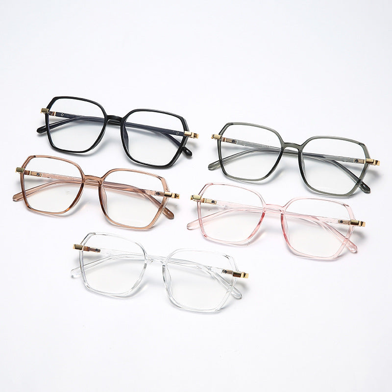 Dame moteriktig kvadratisk lesebrille med gullaccent Skanto